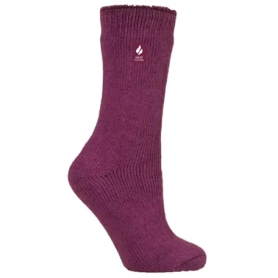Image of HEAT HOLDERS Ladies Thermal Winter Warm Original Socks UK Size 4 8 (Deep Fuchsia)