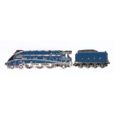 Image of Metal Enamel Pin Badge Steam Train Mallard Style (Blue)