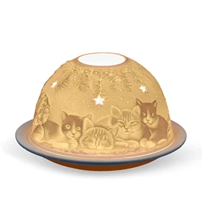 Image of Light Glow Christmas Cats Dome