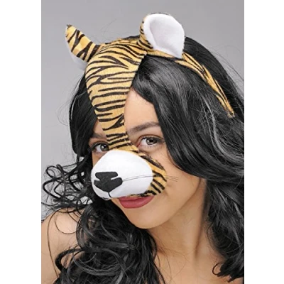 Image of Struts Tiger Mask Headpiece On Headband with Ears and Nose