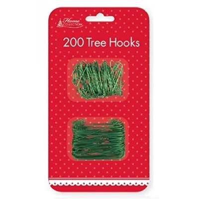 Image of Pack of 200 Green Wire Tree Hooks