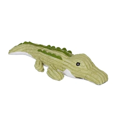 Image of Relaxdays Crocodile Door Stop, Fabric with Sand Filling, Buffer Base, Decorative Sack for Children, H x W D: 8 45 16 cm, Green