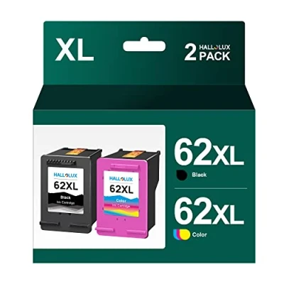 Image of 62XL High Yield Ink Cartridges Combo Pack Black and Tri colour Replacement for HP 62 XL Compatible Envy 5540 5541 5542 5544 5546 5640 5642 5644 5646 7640 OfficeJet 200 250 5740 5742 5744 (2 Pack)