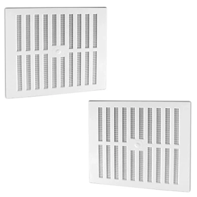 Image of 2X Hit &amp; Miss White Adjustable Large Air Vent 11.25&quot; x 10.5&quot; Ventilator Cover