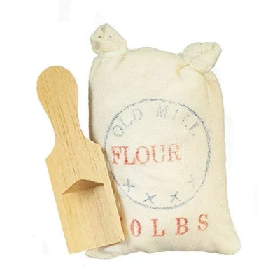 Image of Melody Jane Dolls House Flour Sack &amp; Scoop Old Fashioned Kitchen Store Shop Accessory