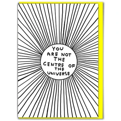Image of Brainbox Candy Official David Shrigley Funny Birthday Cards Altenative Card Humour &#039;Centre Of Universe&#039; Perfect for Friends Him Her Boyfriend Girlfriend Partner Sold