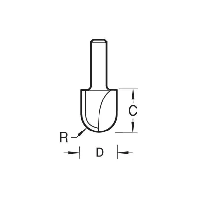 Image of Trend 12/5 1/4&quot; TC RADIUS CUTTER 5.0mm RAD