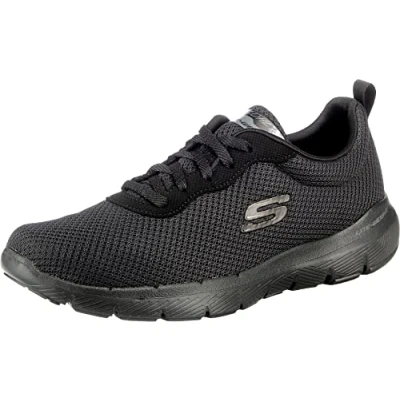 Image of Skechers Women&#039;s Flex Appeal 3.0 First Insight Trainers, Black Mesh Trim, 9 UK