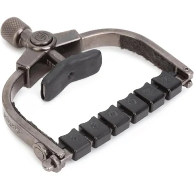 Image of Paige Made in the USA Clik PC 6 W ETI string Wide Guitar Capo for Acoustic Guitars and Electric Guitars, Wider Neck (Black Nickel)