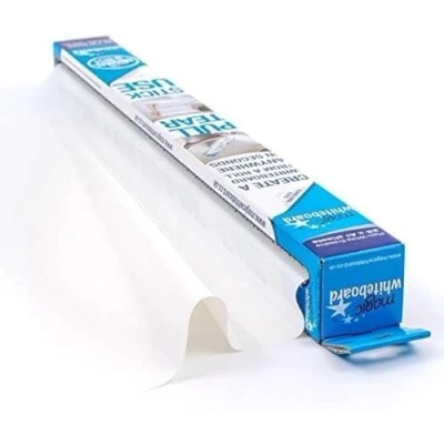 Image of Magic Whiteboard Sheets Stick on Wall A1 Static &amp; Portable White Board for Walls, Doors, Windows, Fridges, Glass Easy Clean, Plain Dry Erase School Office