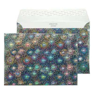 Image of Blake Envelopes Creative Shine 43EF397 Briefumschlag Metallisch Mit Holo Effekt Haftklebung Feuerwerk Explosion C5 162 x 229 mm 140g/m² 10 Stück
