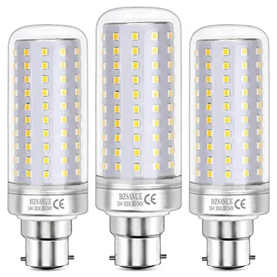 Image of HZSANUE Led Light Bulbs 26W, 200W Incandescent Equivalent, 3000Lm, 3000K Warm White, B22 Bayonet Cap, Pack of 3