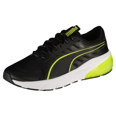 Image of Puma Unisex Adults Cell Glare Road Running Shoes, Black Lime Pow, 5 UK