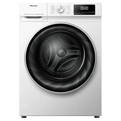 Image of Hisense WDQY1014EVJM 60cm Freestanding 10 KG Front Load Washer Dryer 1400 RPM Pure Steam PureJet Pause and Add Inverter Motor White