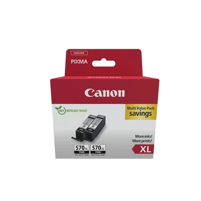 Image of Canon PGI 570 XL TWIN Pack of 2 cartridges (2x Black XL) Genuine (Recycled Cardboard Multipack)