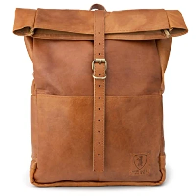 Image of Berliner Bags Vintage Leather Bicycle Backpack for Men and Women Brown, Brown