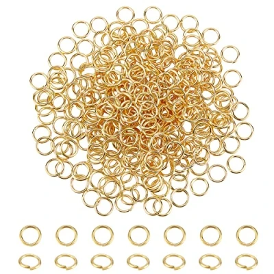 Image of PH PandaHall 360pcs Brass Jump Rings, Close but Unsoldered, Golden, 8x1mm