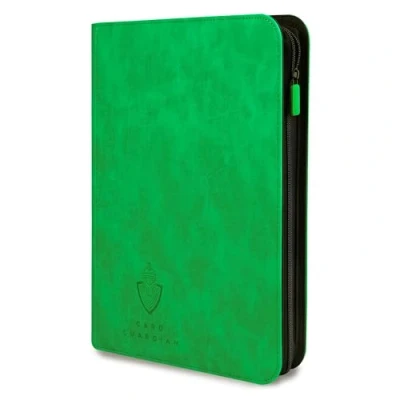 Image of Card Guardian 9 Pocket Premium Binder with Zipper for 504 Cards Side Loading Pockets Trading Games TCG (Green)