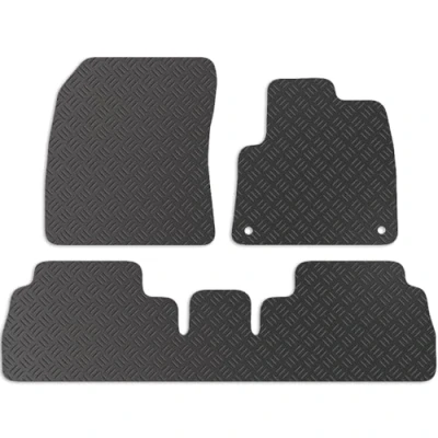 Image of Carsio Rubber Car Mats For Citroen Berlingo Multispace 2018+ Onwards Tailored Fit Floor Mat Set Complete Accessory Black Custom Fitted All Weather &amp; Heavy Duty, Anti Slip Backing with Clips