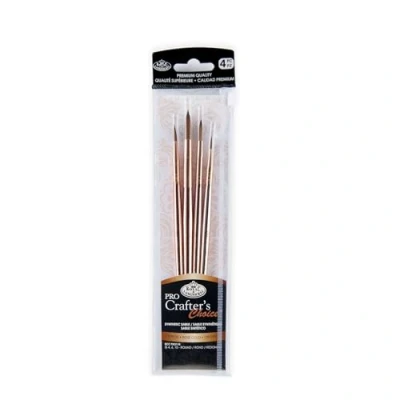 Image of Royal &amp; Langnickel Crafter&#039;s Choice Pro Synthetic Sable Round Craft Brush Set, 4pc