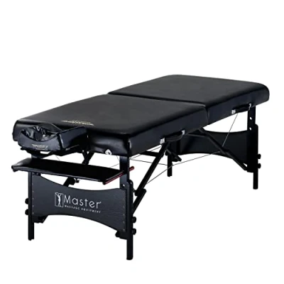 Image of Master Massage 76cm Galaxy Professional Portable Table Package with Accessories in Black Memory Foam Cushioning Tattoo