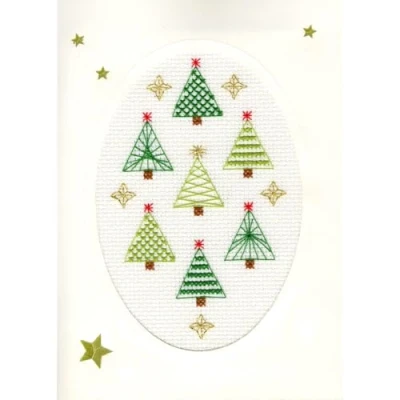 Image of Bothy Threads Cross Stitch Kit Christmas Card Forest