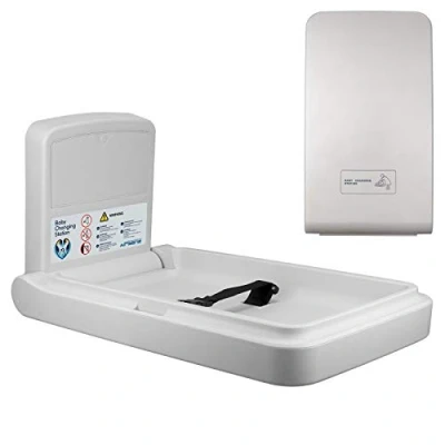 Image of Commercial Baby Changing Table Wall Mounted Safety Belt Vertical