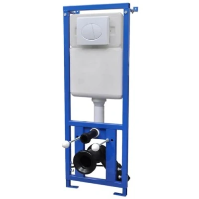 Image of vidaXL Wall Mounted Concealed High Cistern Compact, Water Saving Design with Dual Flush System, Sound Insulation, Durable Steel Frame and HDPE Tank, Includes Installation Kit