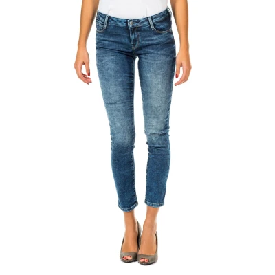 Image of Met Womens Long denim pants with straight hem cut 10DB50255 woman Blue Cotton Size 27 (Waist)