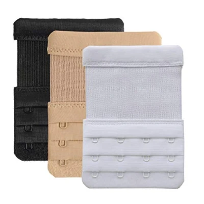 Image of YARBAR Women&#039;s Soft Stretchy Bra Extenders 4 Hook Extension Strap, Pack of 3