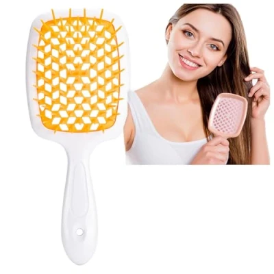 Image of Bautero Brush,Bautero Detangling Hair Brush Detangler,Anti Static Massage Paddle Brush,Wet and Dry Brush,Hollow Grid Combing Brush,Dry Comb (Q)