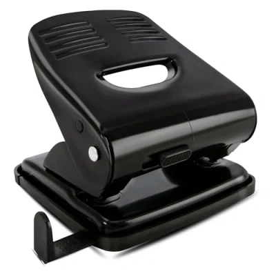 Image of G4GADGET Hole Punch, 40 Sheet Capacity, 2 Puncher with Adjustable Paper Guide, Robust Metal Build, Ergonomic Handle, for Office, School, and Home Use