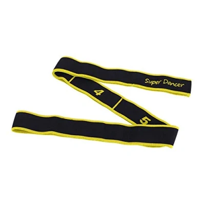 Image of Keenso Resistance Band, 4 Colors 8 Loops Yoga Band Latin Dance Elastic Stretching Belt Fitness Exercise Pulling Strap(Yellow)rugby ref flags
