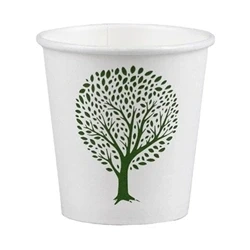 Image of Vegware Green Tree White Hot Cups 4oz 62 Series (1000 pack)