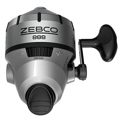 Image of Zebco 888 Spincast Fishing Reel,3 Bearings (2+Clutch), Instant Anti Reverse, Smooth Dial Adjustable Drag, Stainless Steel Cover, Powerful All Metal Gears, Pre Spooled with Line,Silver,80 cm