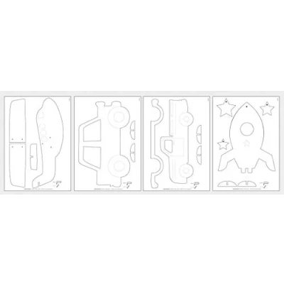 Image of Rayher Patterns for Woodworking, Fret Saw Beginners, Set with Four Templates and Plywood Sheets, 30x20cm, 62914505