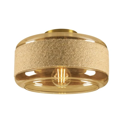 Image of SLV Pantilo Rope 27 ceiling lamp, gold coloured, steel, Ø cm