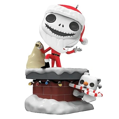 Image of Hallmark Keepsake Christmas Ornament 2023, Disney Tim Burton&#039;s The Nightmare Before Jack Skellington and Zero Funko POP!, Gifts for Fans