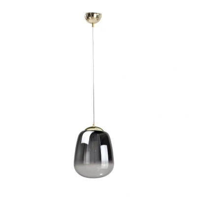 Image of Smoky Dome Pendant Ceiling Light Black, Gold, 26cm, 1x E27