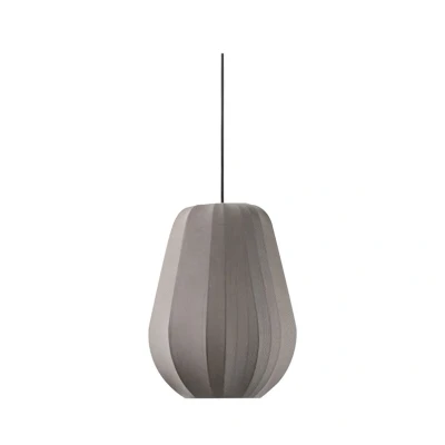 Image of Lindby Helin pendant light, grey, Ø 30 cm, fabric