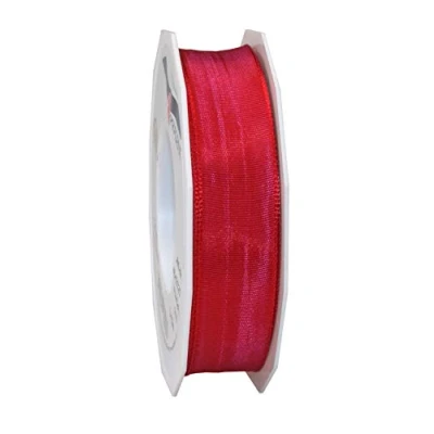 Image of Präsent Lyon Wired Taffeta Ribbon Raspberry 25 mm Width, m Length