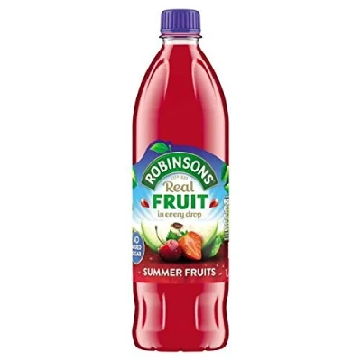 Image of Robinsons No Added Sugar Summer Fruits Cordial Concentrate Squash 1 Litre Bottles (6 Bottles)