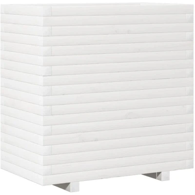 Image of vidaXL Garden Planter White 70x40x72 cm Solid Wood Pine
