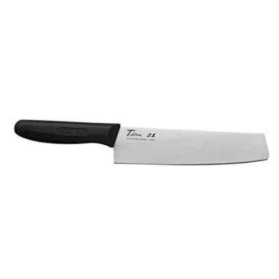 Image of Grunwerg silver Titan 18cm Vegetable Knife featuring a hybrid mixture of ceramic, titanium and Plain Blade, Non slip Handle