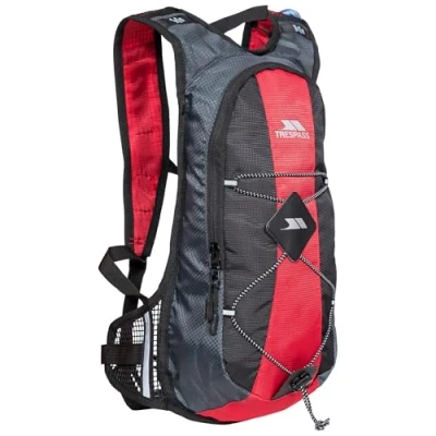 Image of Trespass Mirror, Red, Lightweight Hydration Backpack / Rucksack 15L with 2L Water Reservoir &amp; Hip Strap, Red