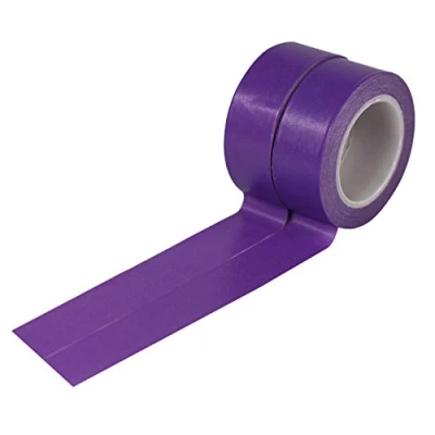 Image of UOOOM 2pcs 10m x 15mm Decorative Washi Tape Masking Adhesive Scrapbooking DIY Craft Gift (Purple)