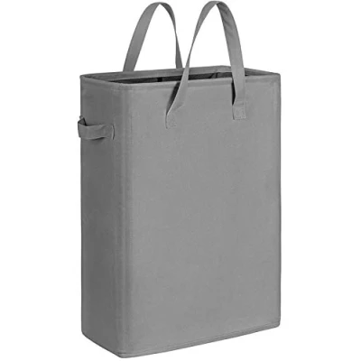 Image of Chrislley Slim Laundry Basket Small Hamper Foldable Washing Collapsible Bag Narrow Bin with Handle