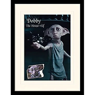 Image of HARRY POTTER Framed Poster of Dobby The House Elf 30cm x 40cm Official Merchandise