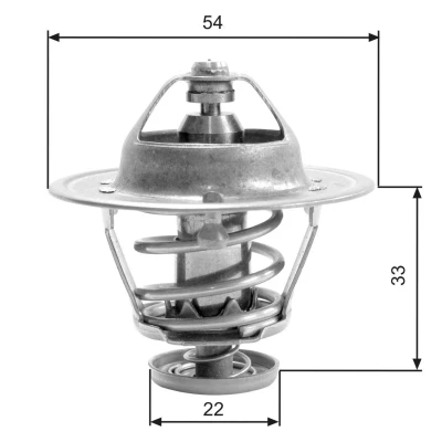 Image of 4294280 Engine thermostat GATES TH22682G1 82C with gaskets/seals without housing VAUXHALL: Frontera Mk1 Sport SUV Cabrio, ISUZU: D Max 1 Pickup