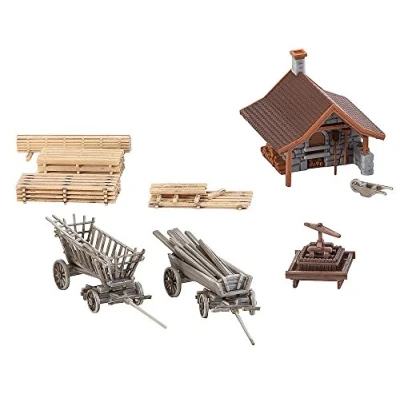 Image of FALLER FA 232359 Baking House with Accessories, Accessories for Model Railway, Making, Brown, Grey